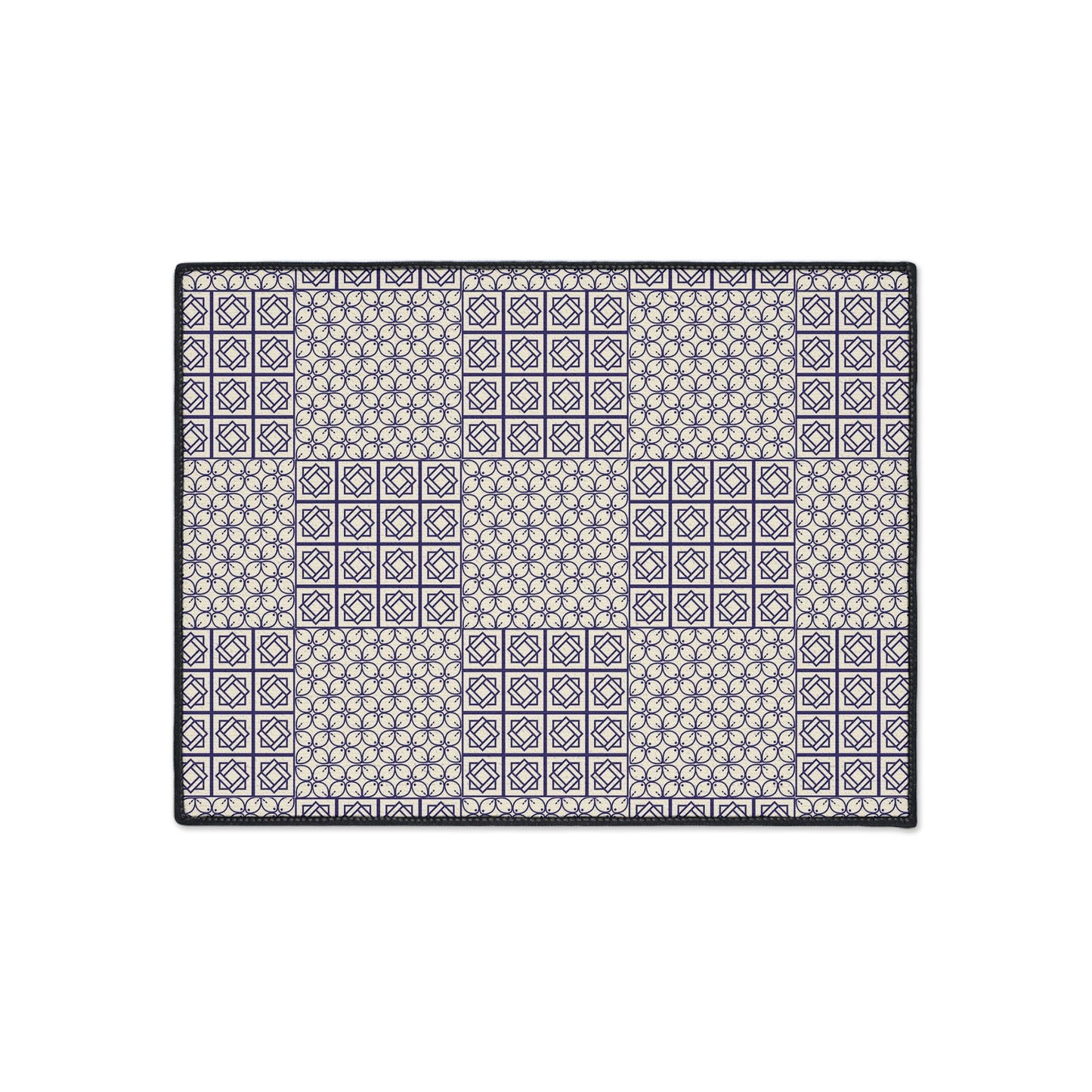 Geometric Patchwork Heavy-Duty Floor Mat — Non-Slip Entry Rug