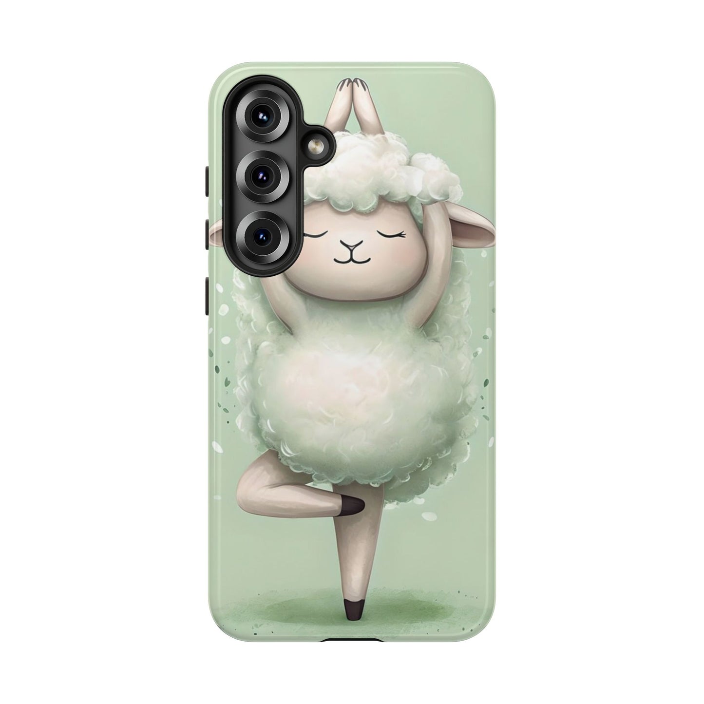 Cute Yoga Sheep Phone Case — Pastel Lamb Ballerina Protective Cover