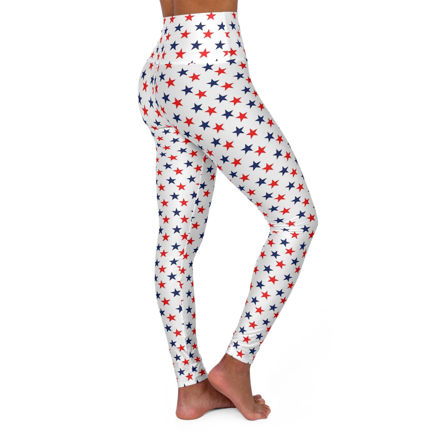 High Waisted Yoga Leggings stars red white and blue