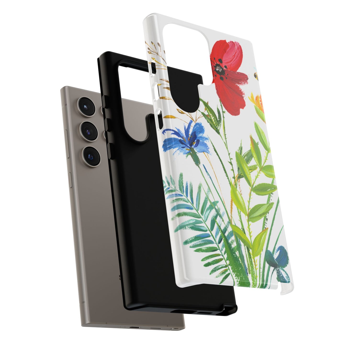 Floral Watercolor Tough Phone Case — Wildflower Bouquet Protective Cover