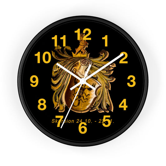 Zodiac Scorpio Wall Clock, Astrological Decor, Scorpio Birthday Gift