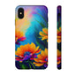 Floral Sunset Tough Phone Case — Vibrant Watercolor Flowers Protective Cover