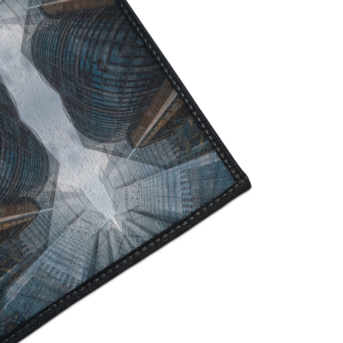 Industrial Kaleidoscope Heavy-Duty Floor Mat — Geometric Urban Entry Rug