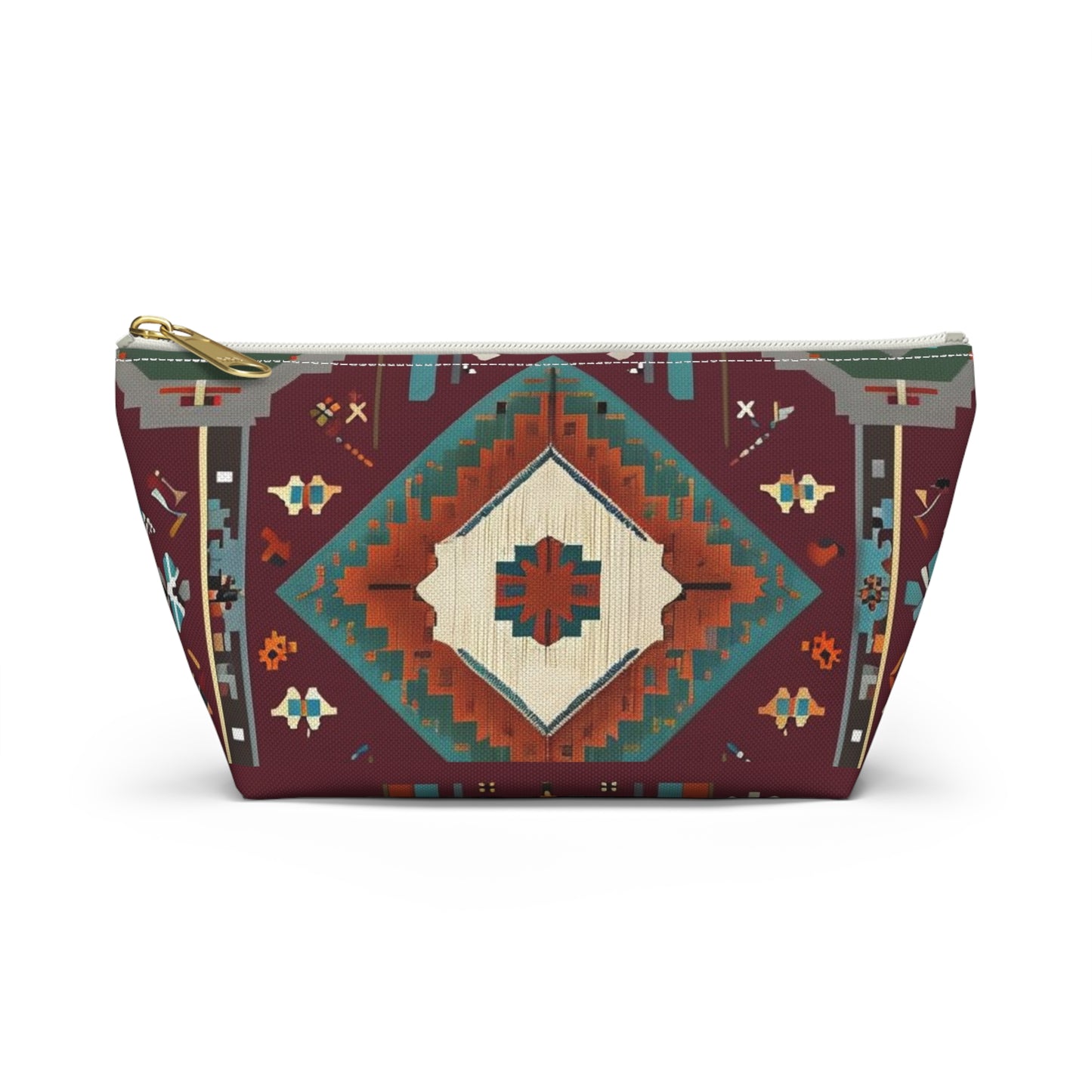 Bohemian Accessory Pouch, Vibrant Tribal Design