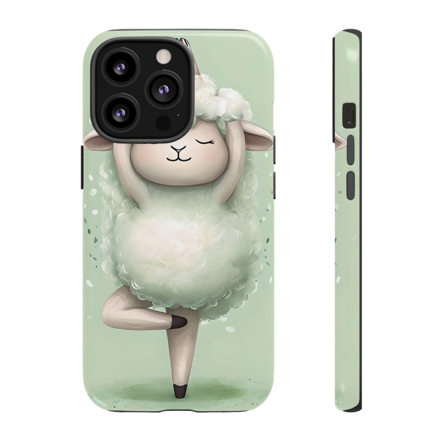 Cute Yoga Sheep Phone Case — Pastel Lamb Ballerina Protective Cover