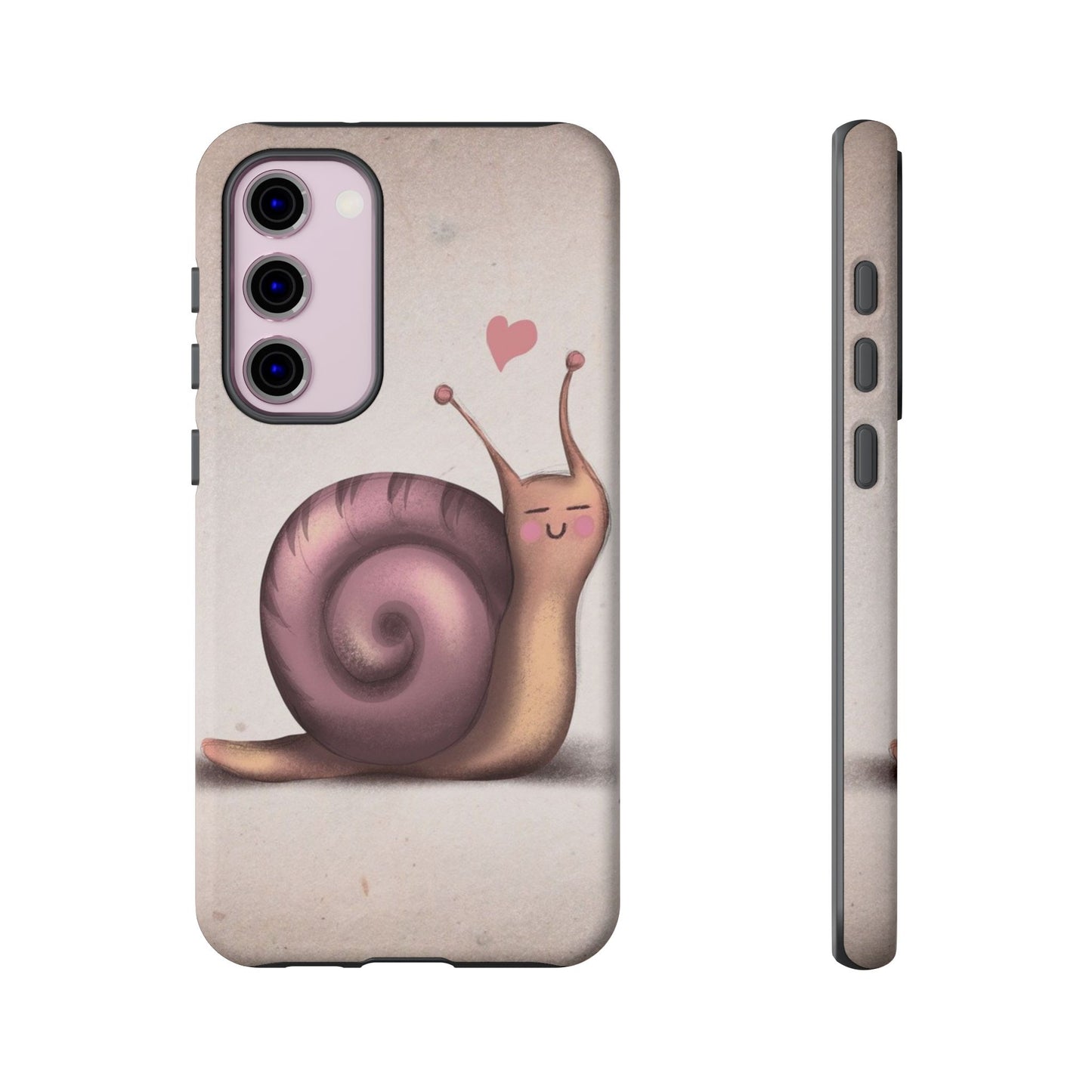 Cute Snail Phone Case — Pink Heart Cartoon Protective iPhone Cover
