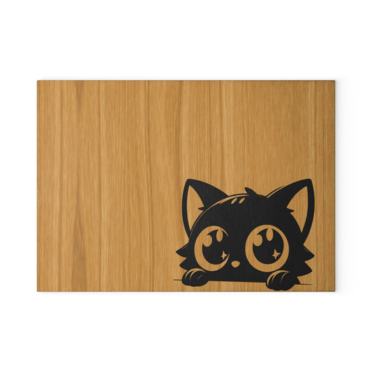 Cute Cat Glass Cutting Board