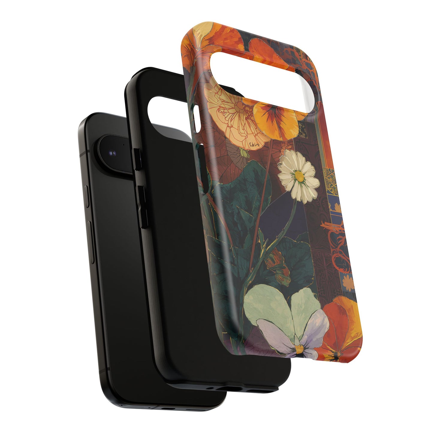 Floral Pansy Tough Phone Case — Vintage Botanical Protection