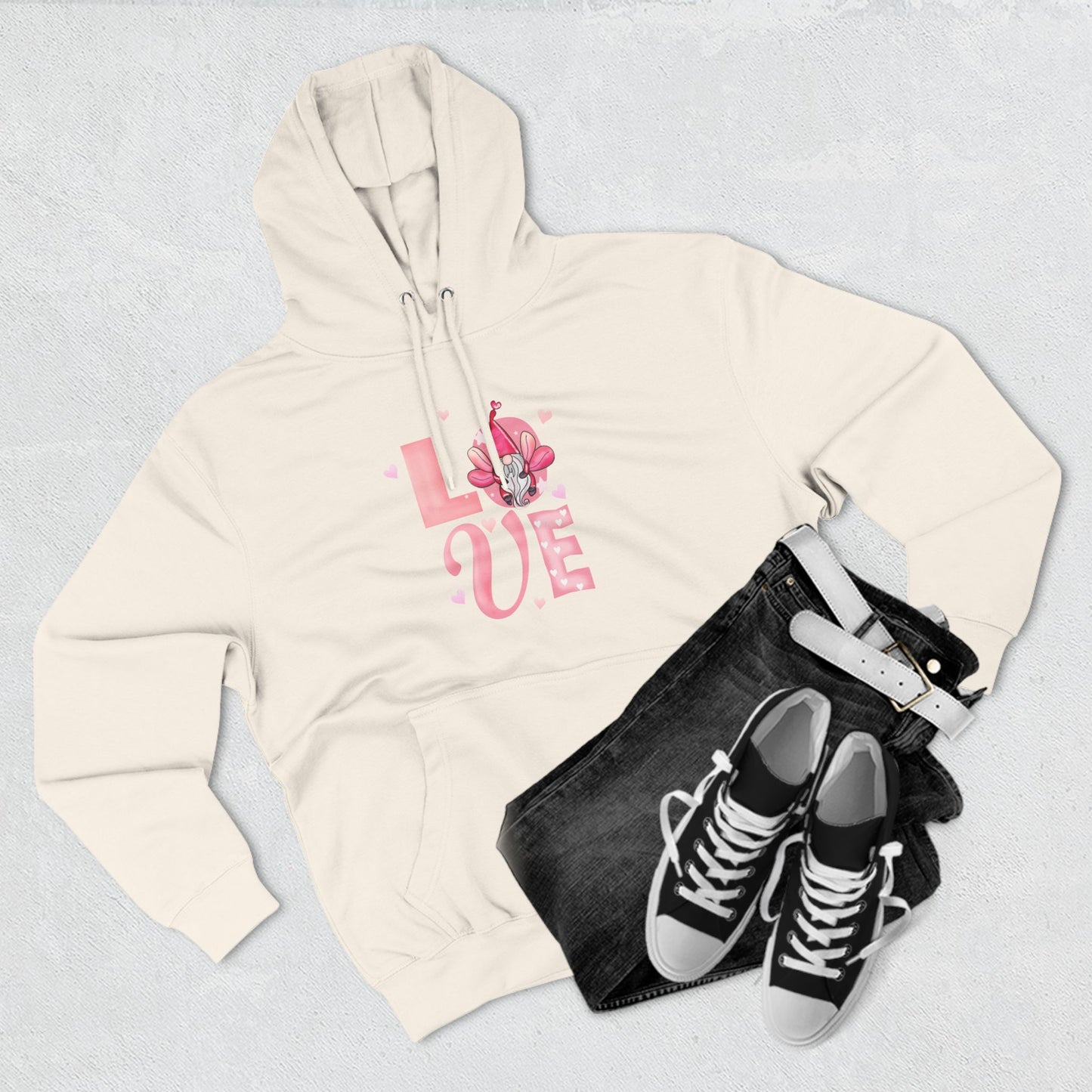 Love Blossom Hoodie — Pink Floral "LOVE" Graphic Fleece Hoodie