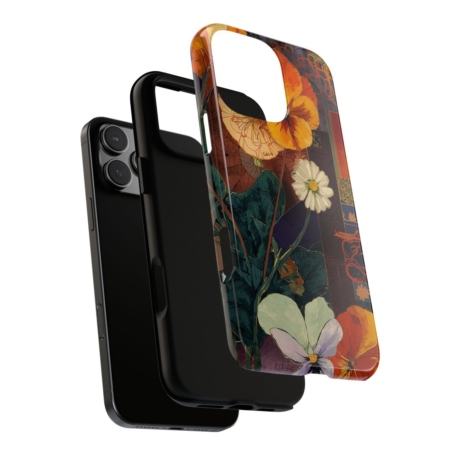 Floral Pansy Tough Phone Case — Vintage Botanical Protection