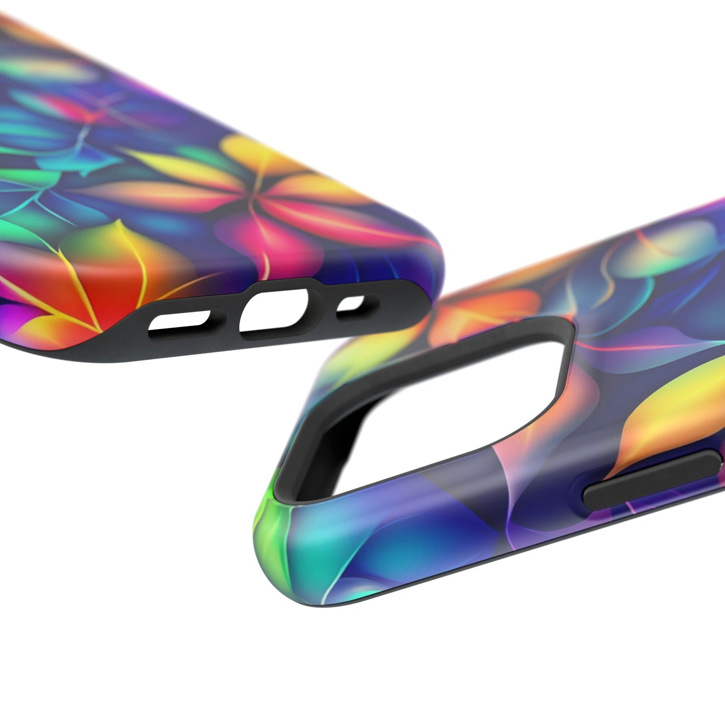 Floral Prism Magnetic Impact-Resistant Phone Case — Colorful Gradient Petal Design