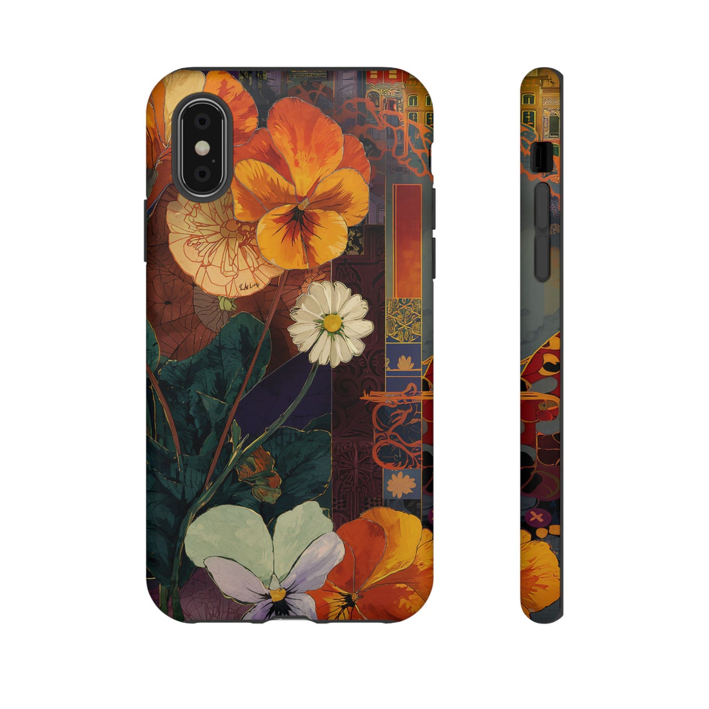 Floral Pansy Tough Phone Case — Vintage Botanical Protection