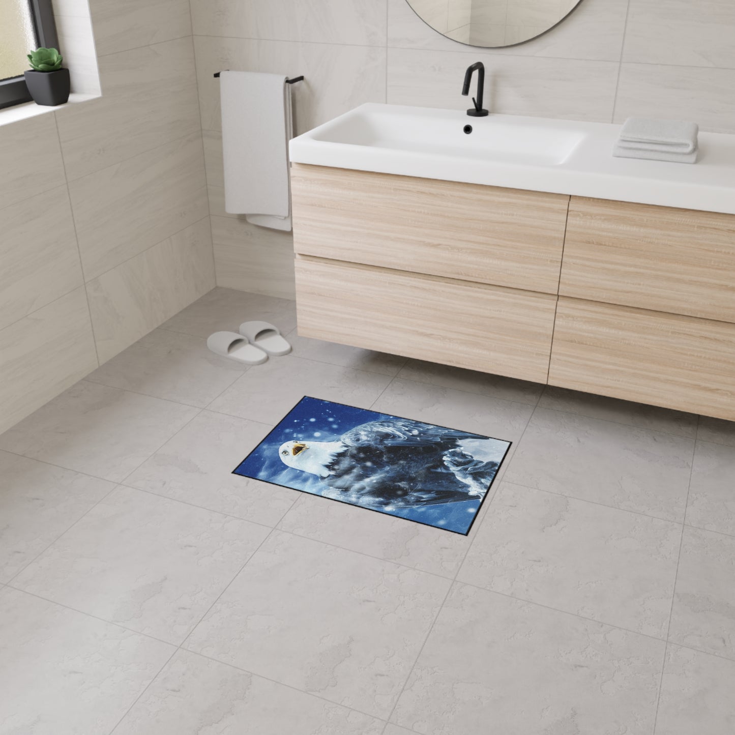 Eagle in Snow Heavy Duty Floor Mat – Durable Outdoor/Entryway Welcome Rug