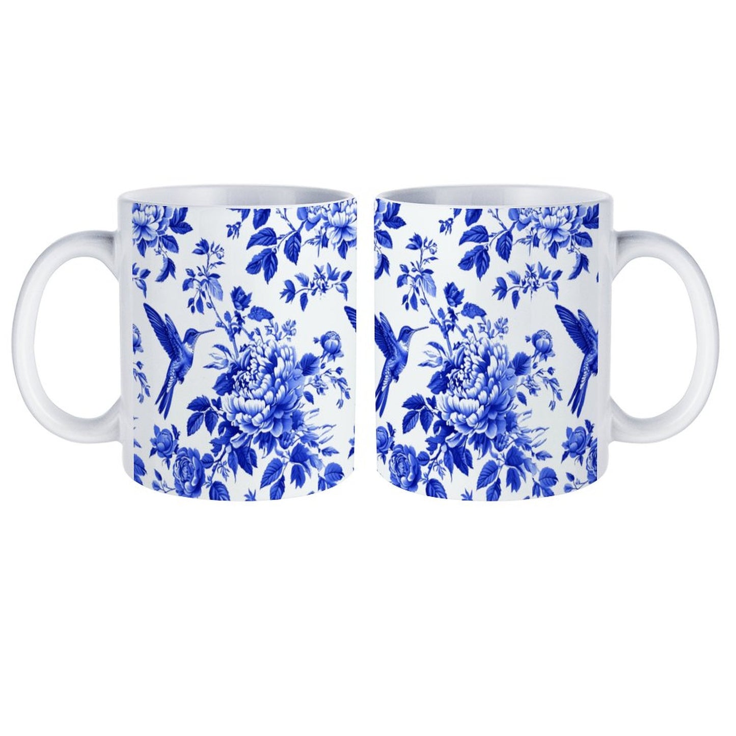 11oz White and Blue Mug