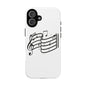 Musical Notes Phone Case — Black Treble Clef Music Staff Tough Case