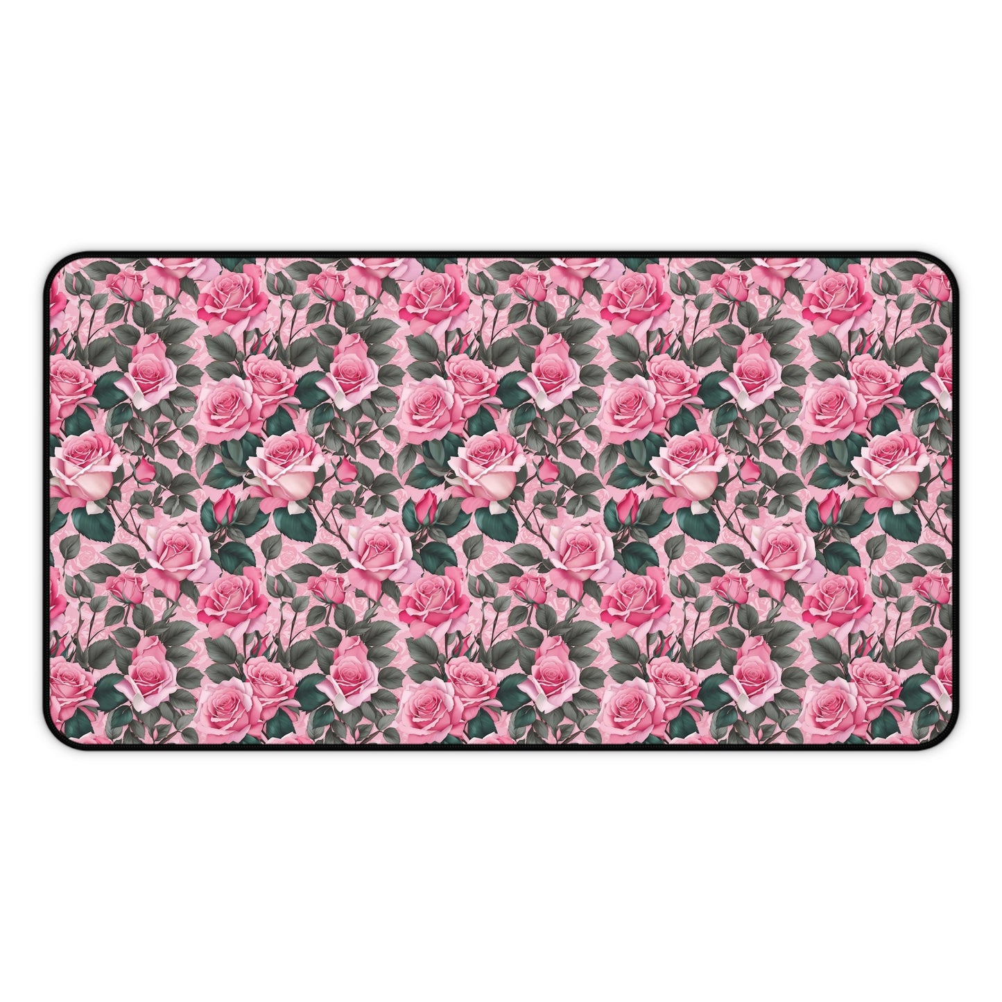 Floral Desk Mat, Elegant Workspace Decor, Gift for Her, Home Office Accessory, Mother's Day Gift, Pink Rose Design
