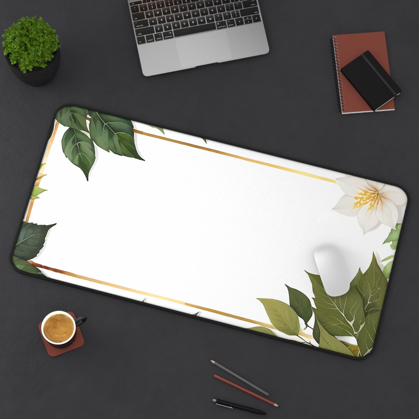 Elegant Botanical Desk Mat, Office Decor, Floral Desk Pad, Eco-Friendly Workspace, Gift for Her, Home Office Accessories