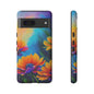 Floral Sunset Tough Phone Case — Vibrant Watercolor Flowers Protective Cover