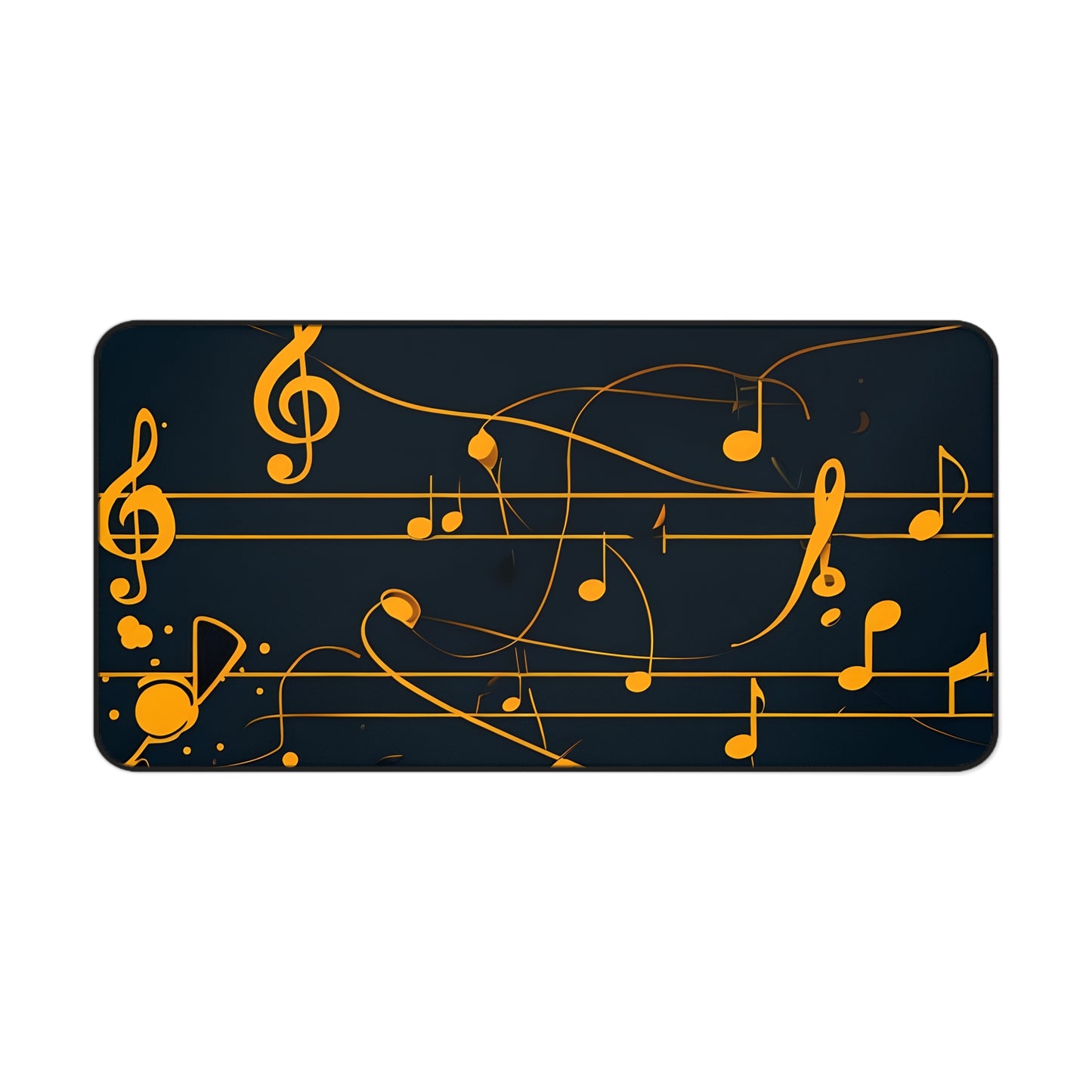 Music Notes Desk Mat – Golden Sheet Music Mouse Pad