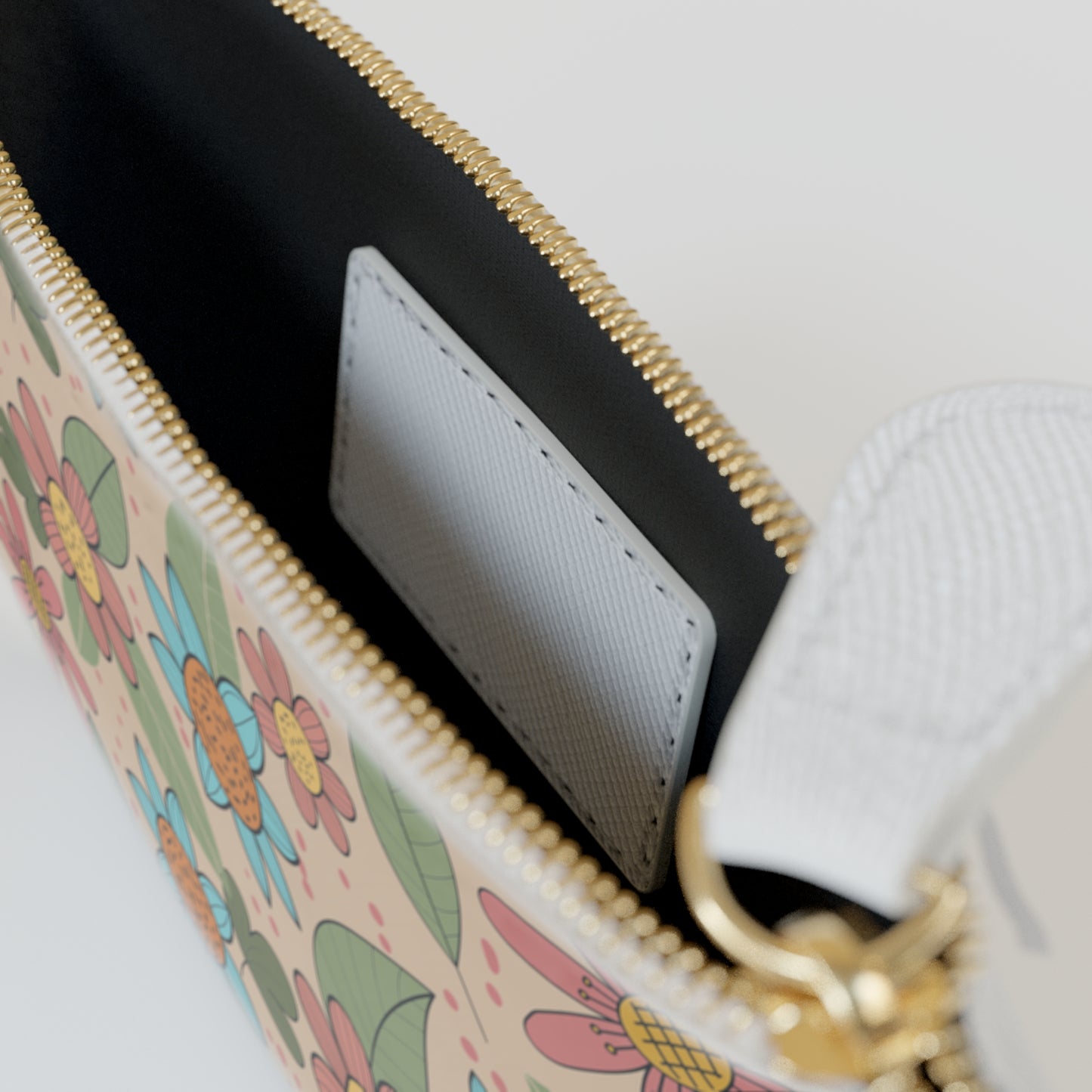 Floral Mini Clutch Bag — Pastel Retro Daisy Wrist Pouch