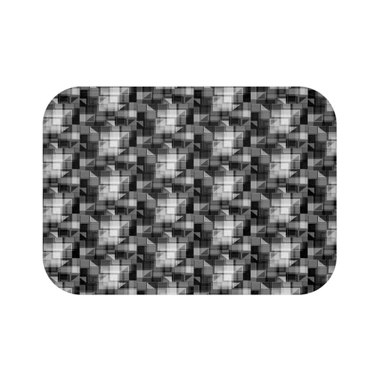 Modern Geometric Bath Mat, Stylish Bathroom Decor, Home Essentials, Unique Gift Idea, Minimalist Design, Black and White