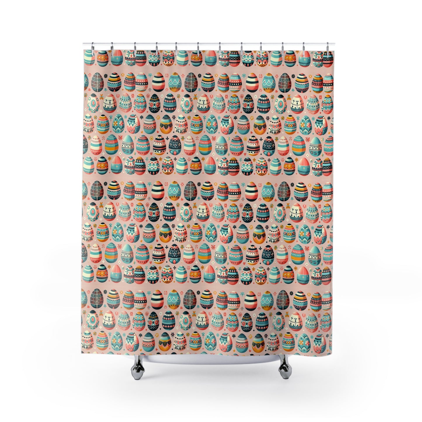 Easter Egg Shower Curtain Vibrant, Fun Bathroom Decor for Spring Celebrations