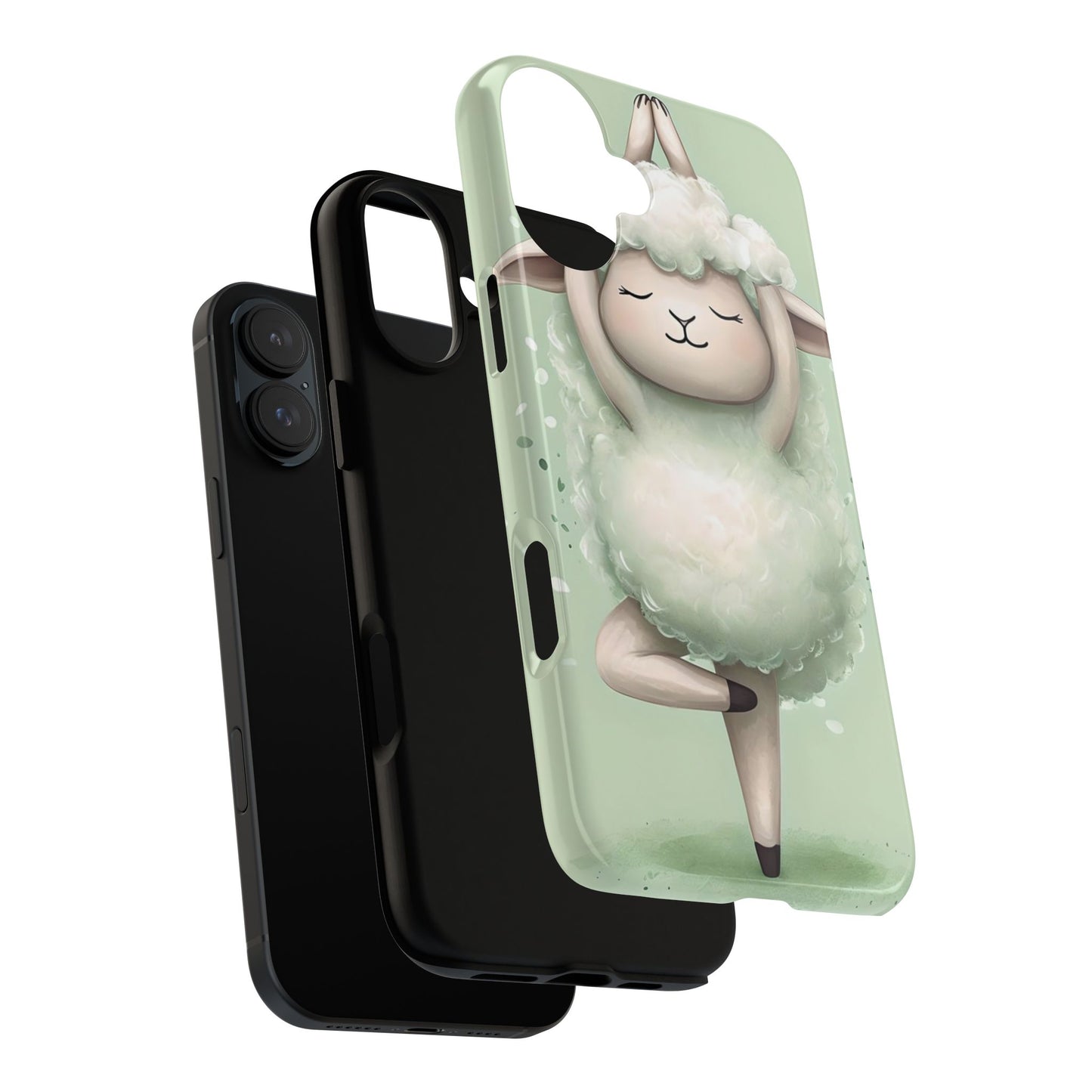 Cute Yoga Sheep Phone Case — Pastel Lamb Ballerina Protective Cover