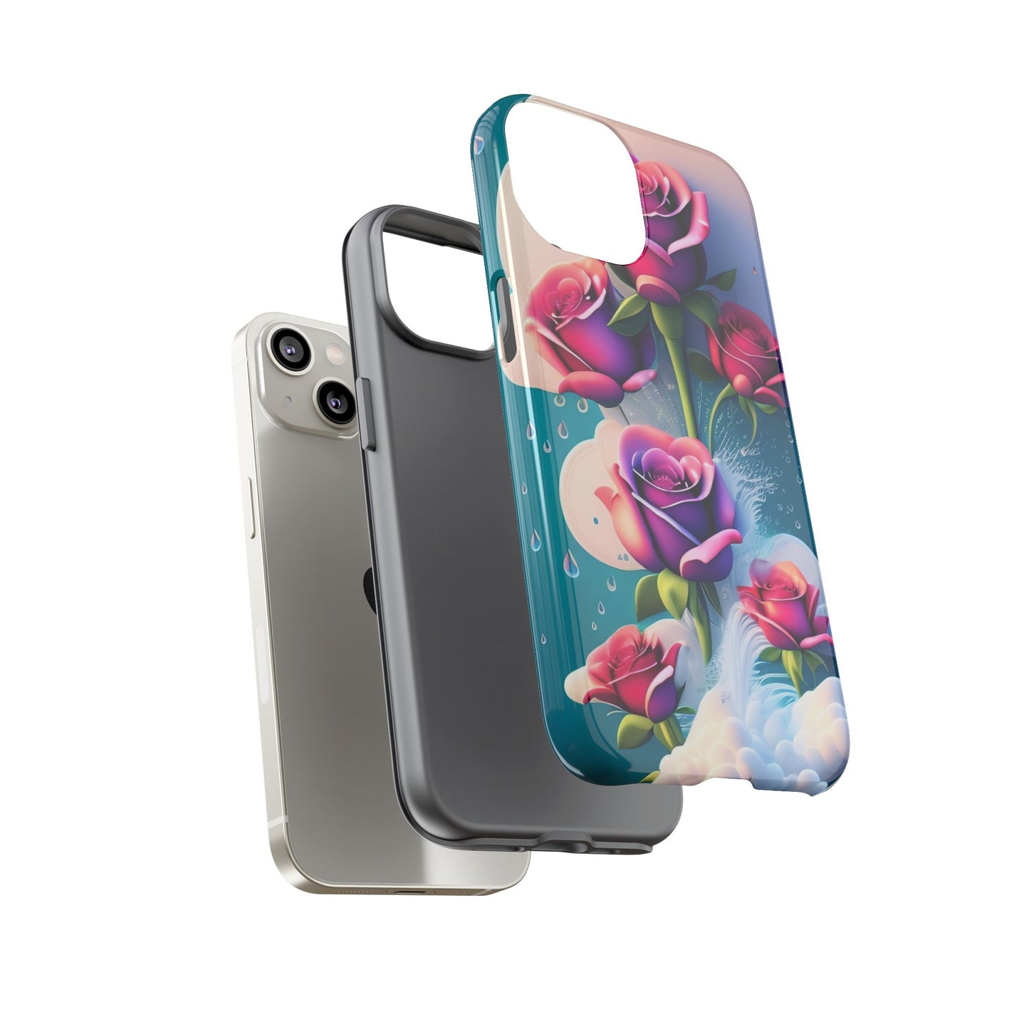 Floral Dream Tough Phone Case — Rose Bouquet Clouds Design
