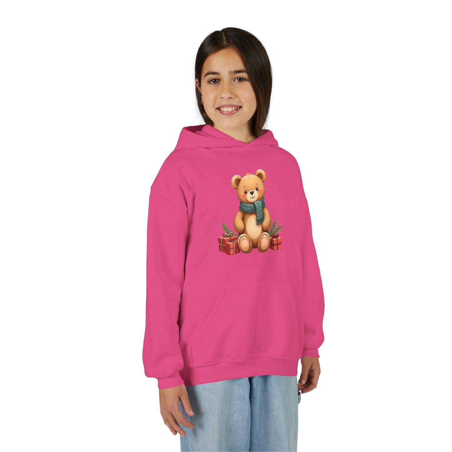 Kids Holiday Teddy Bear Hoodie – Cute Christmas Gift Sweatshirt
