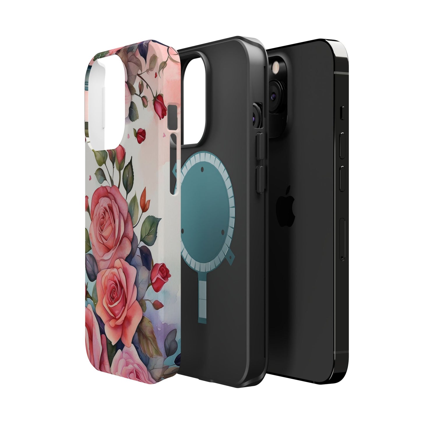 Floral Rose Magnetic Phone Case — Impact-Resistant Protective Cover