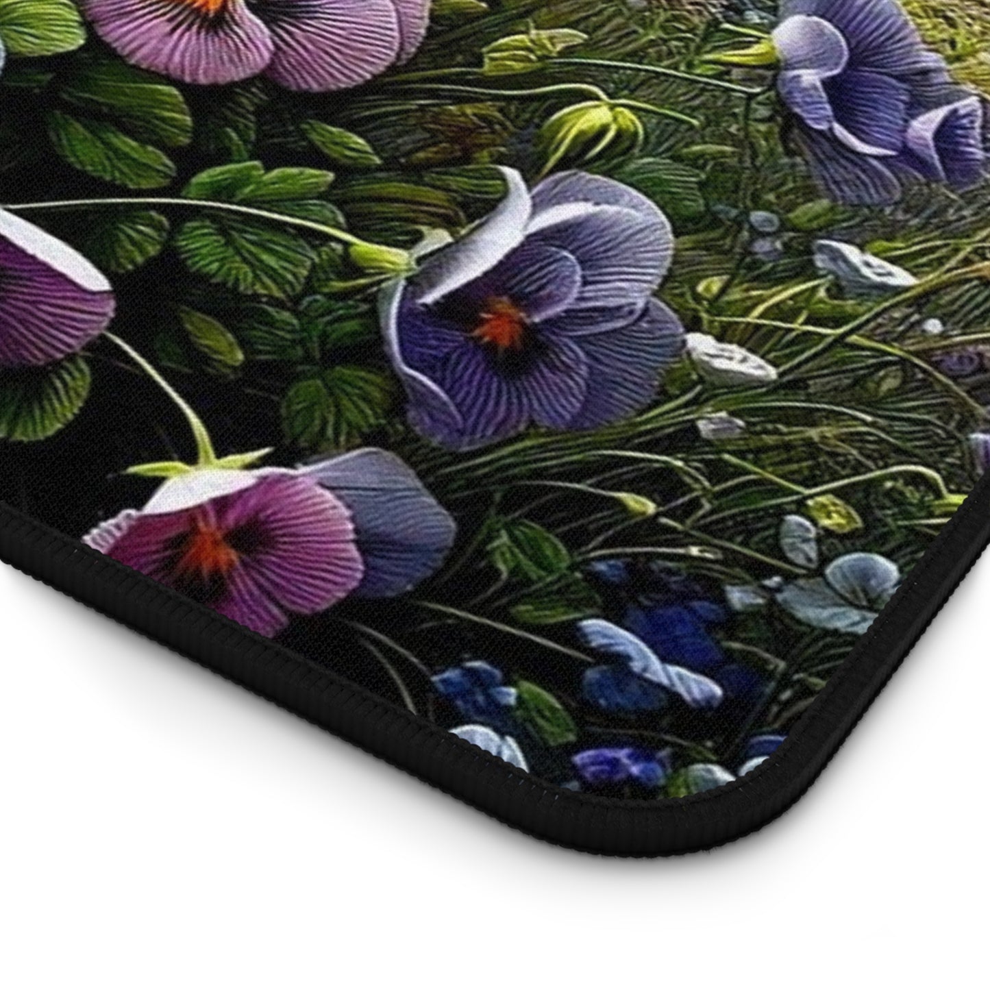 Floral Cottage Desk Mat — Vintage Pansies & Rose Desk Pad