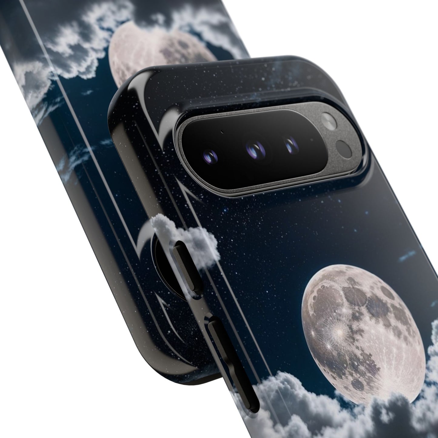 Moonlit Reflection Phone Case — Night Sky Moon & Clouds Tough Case