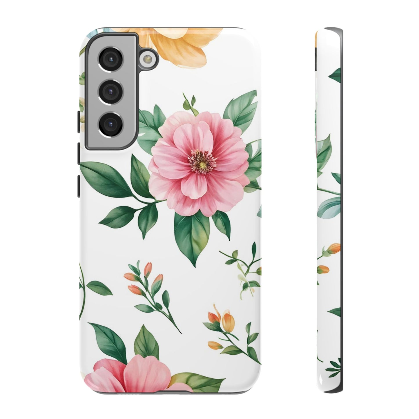Floral Tough Phone Case — Pink Peony Protective Phone Cover