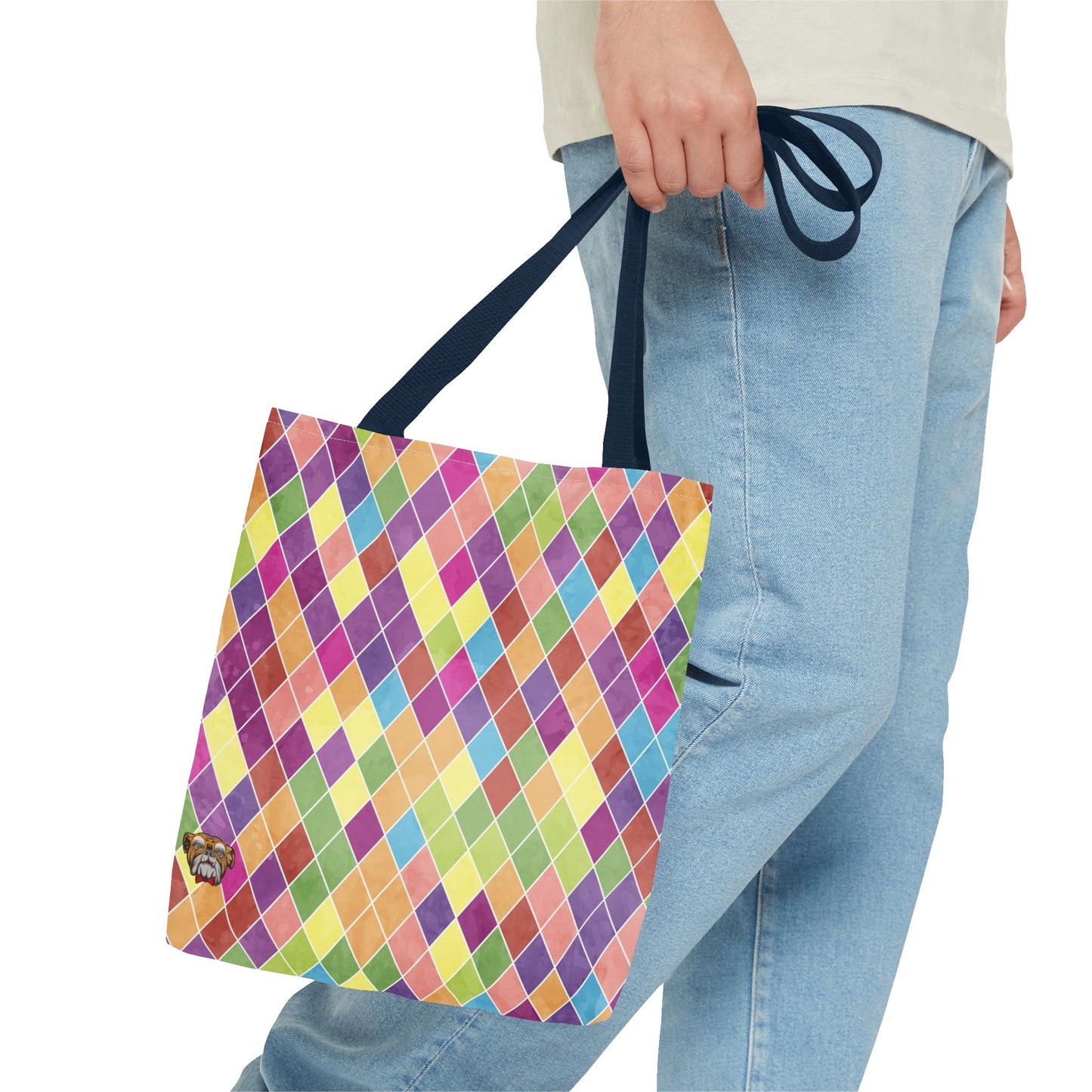Colorful Geometric Tote Bag, Funky Shoulder Bag, Eco-Friendly Shopping Tote, Stylish Beach Bag, Art-Inspired Everyday Bag