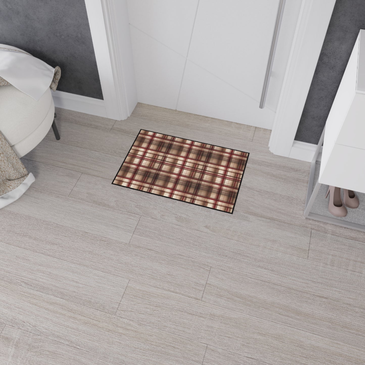 Plaid Floor Mat — Heavy-Duty Non-Slip Rug for Entryway, Kitchen & Mudroom