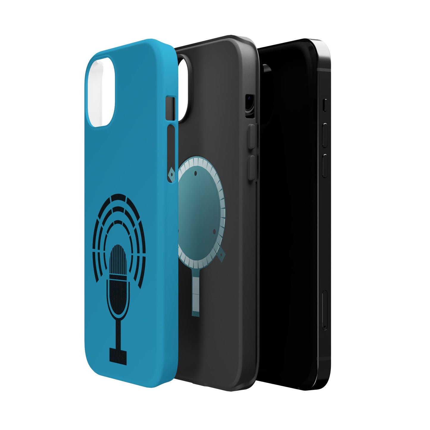 Phone Case — Retro Microphone Podcast Design, Magnetic Impact-Resistant