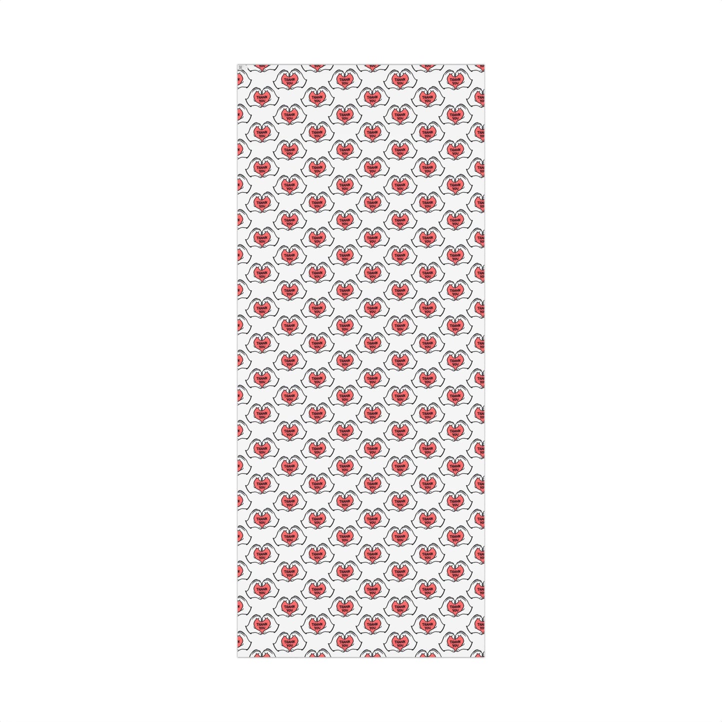 Gift Wrap — 'Thank You' Heart Hands Pattern Wrapping Paper