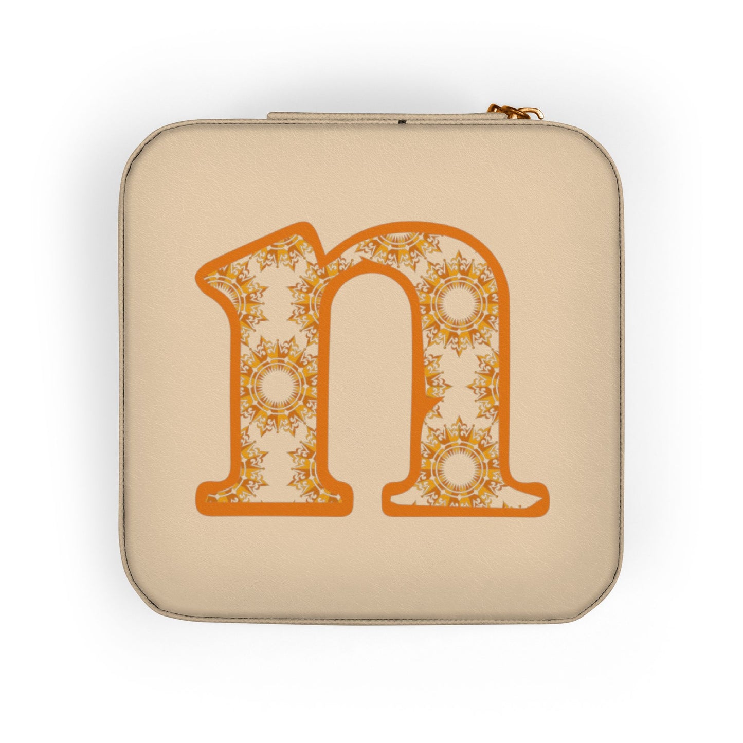 Monogram 'n' Compact Jewelry Travel Case – Small Pink Organizer with Ring Slots & Compartments