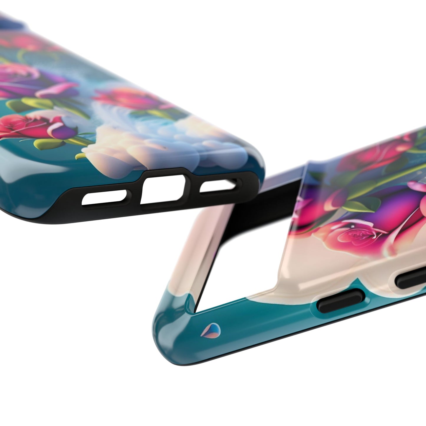 Floral Dream Tough Phone Case — Rose Bouquet Clouds Design