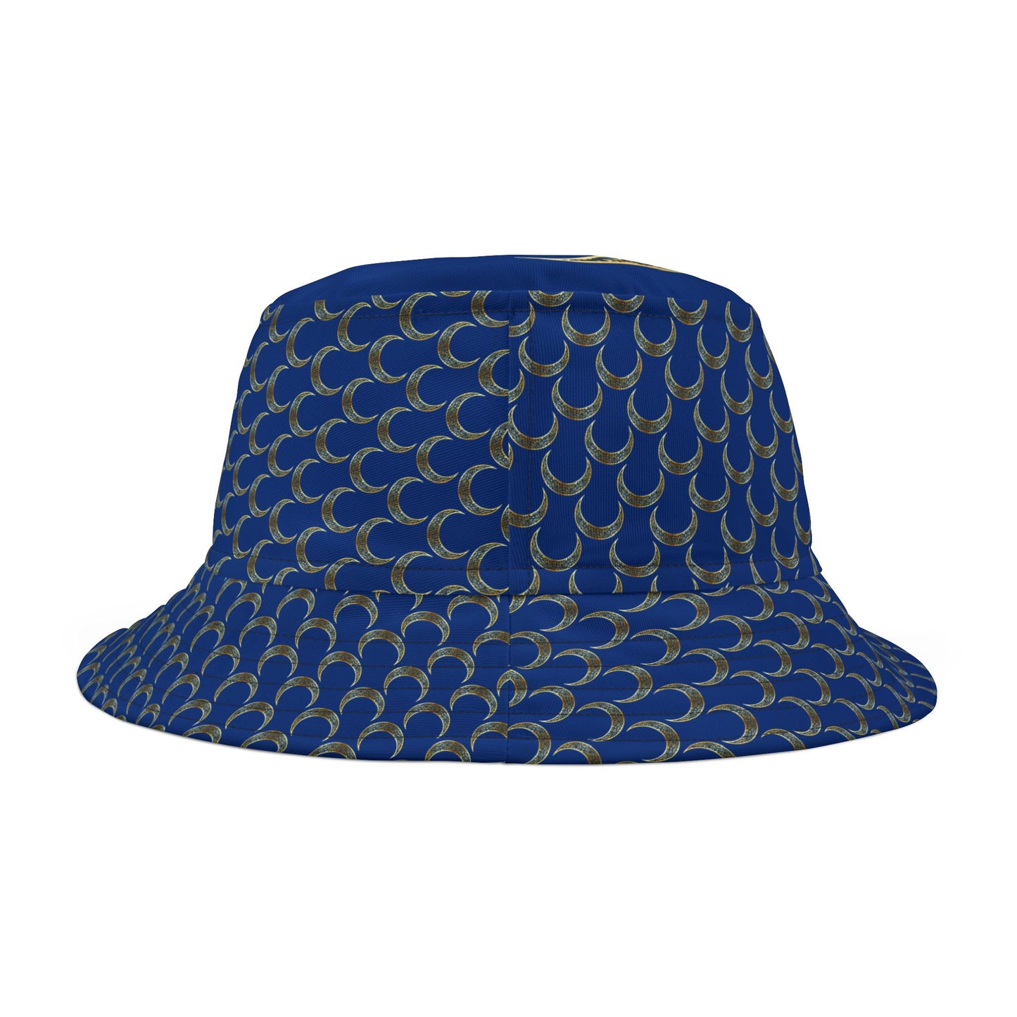Blue Crescent Moon Pattern Bucket Hat - Stylish Sun Protection, Summer Hat, Festival Accessories, Beach Wear, Gift Ideas