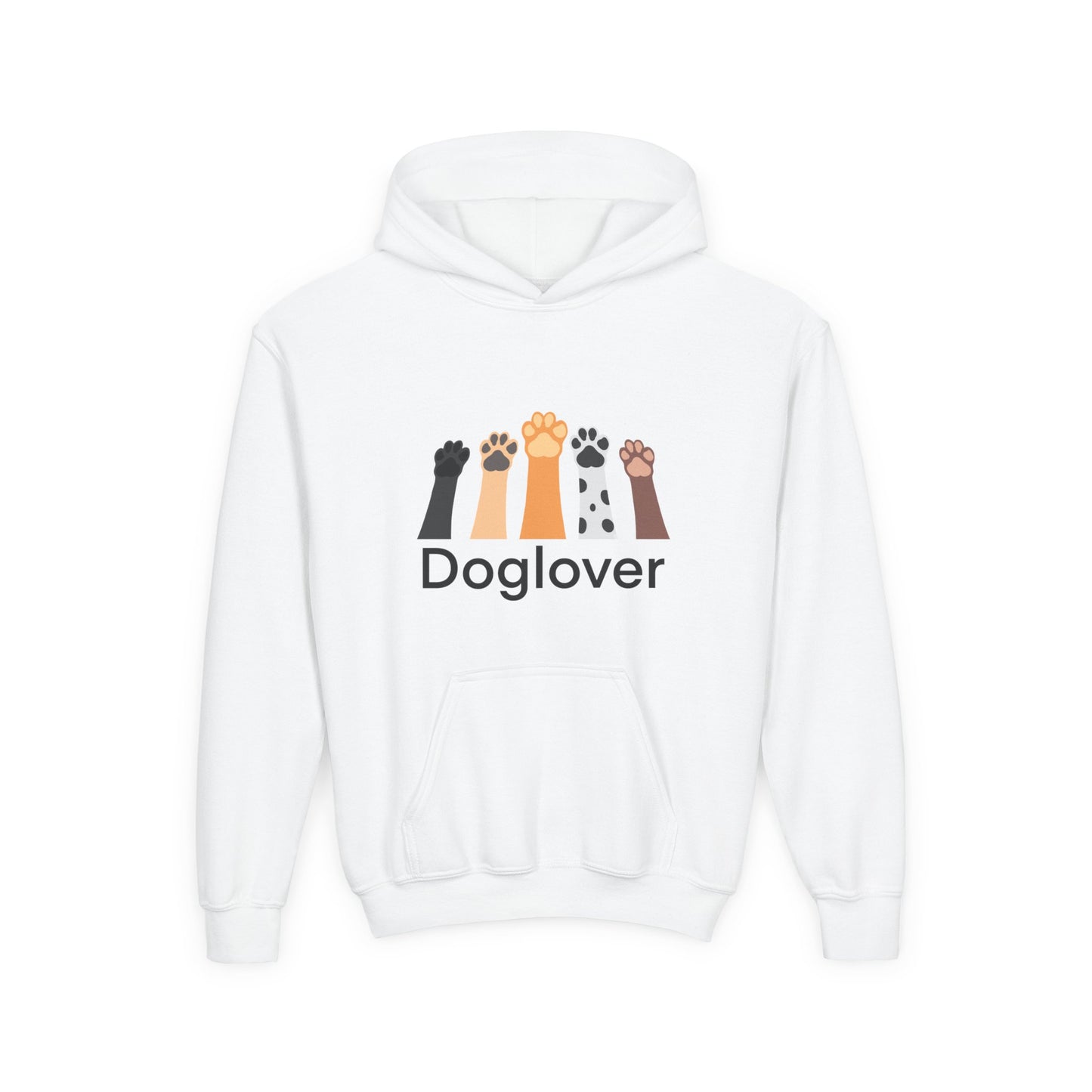 Doglover Youth Hoodie — Cute Paw Print Graphic Sweatshirt for Kids