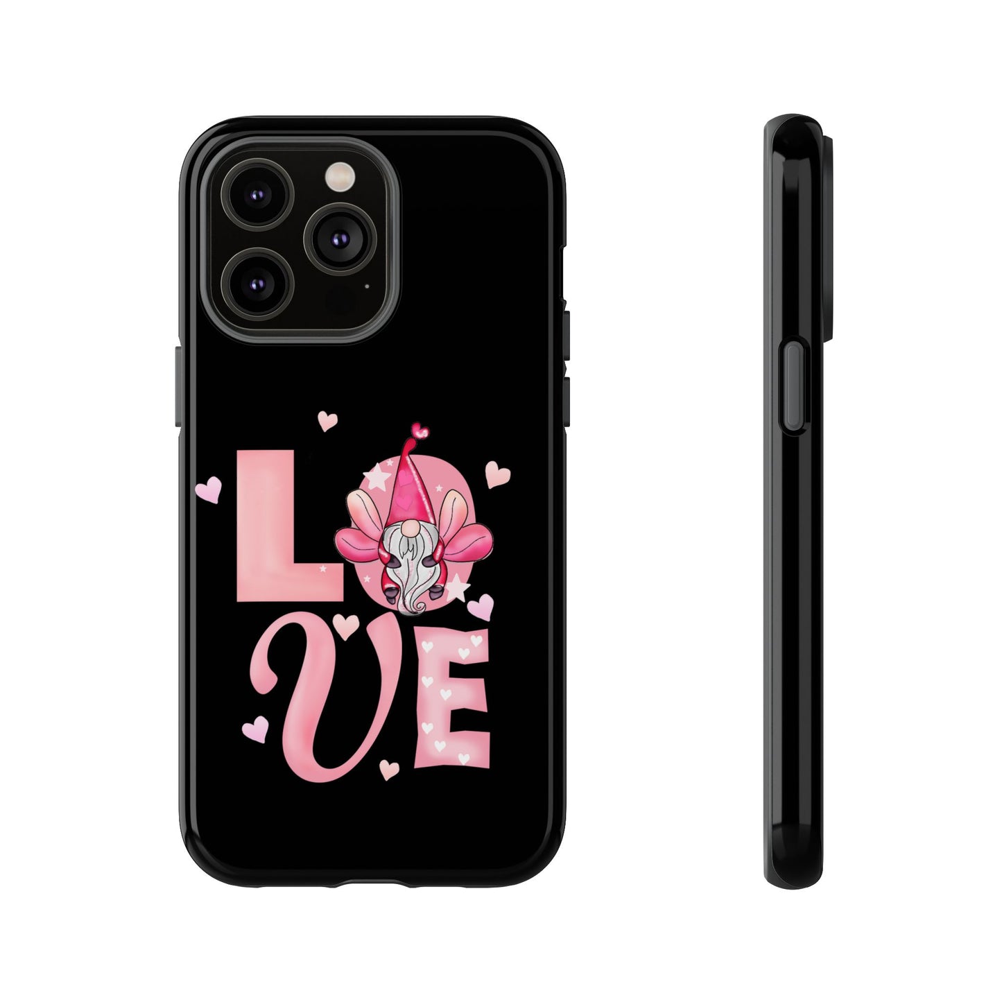 Love Gnome Phone Case — Cute Pink Heart Valentines Protective Case