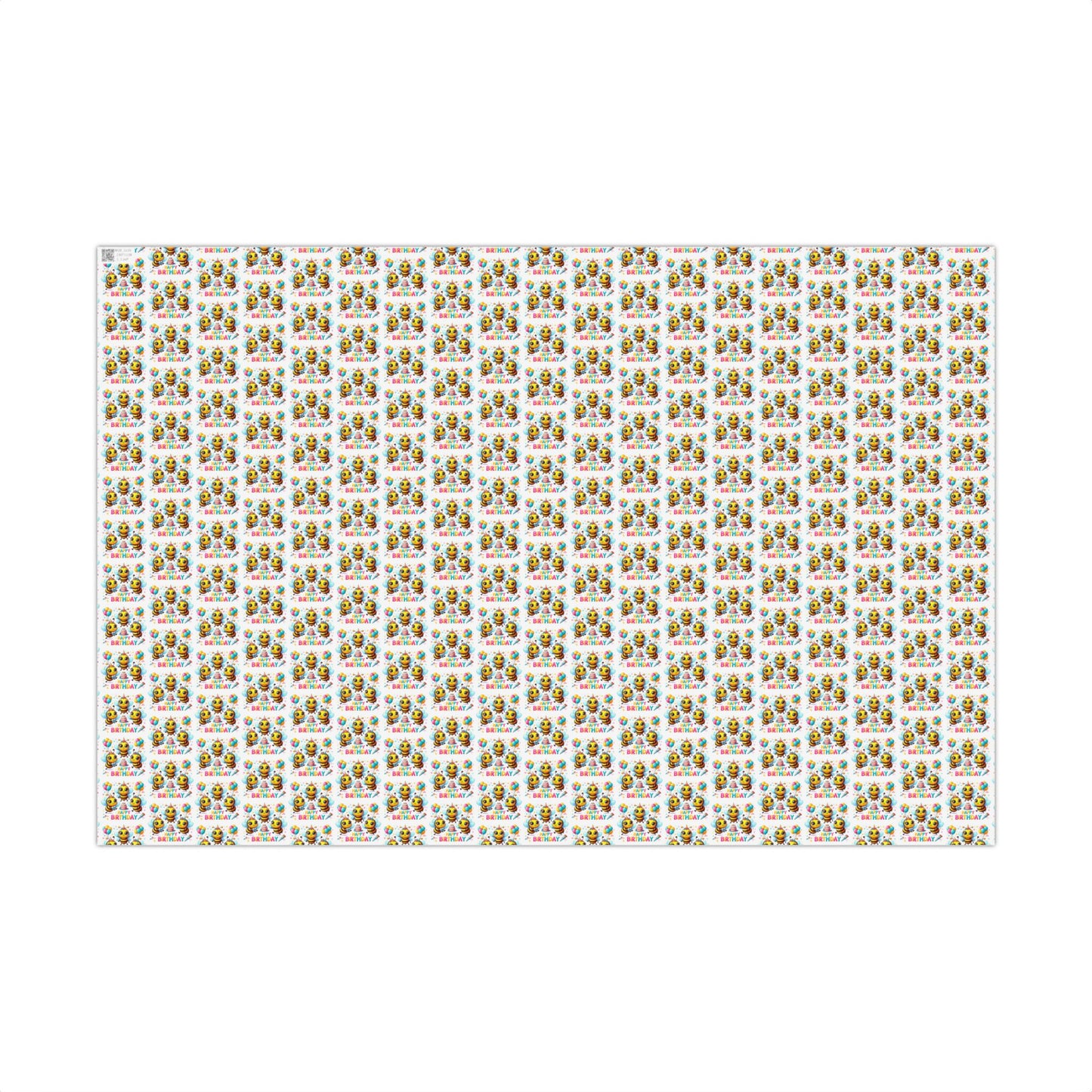 Wrapping Paper — Cute Chick 'Happy Birthday' Bee Pattern Gift Wrap