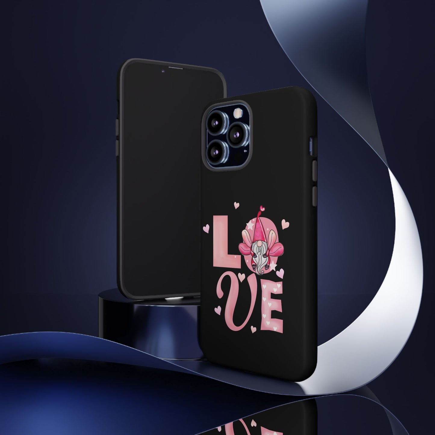 Love Gnome Phone Case — Cute Pink Heart Valentines Protective Case