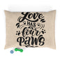 Pet Bed — "Love Has Four Paws" Cozy Plush Dog & Cat Bed