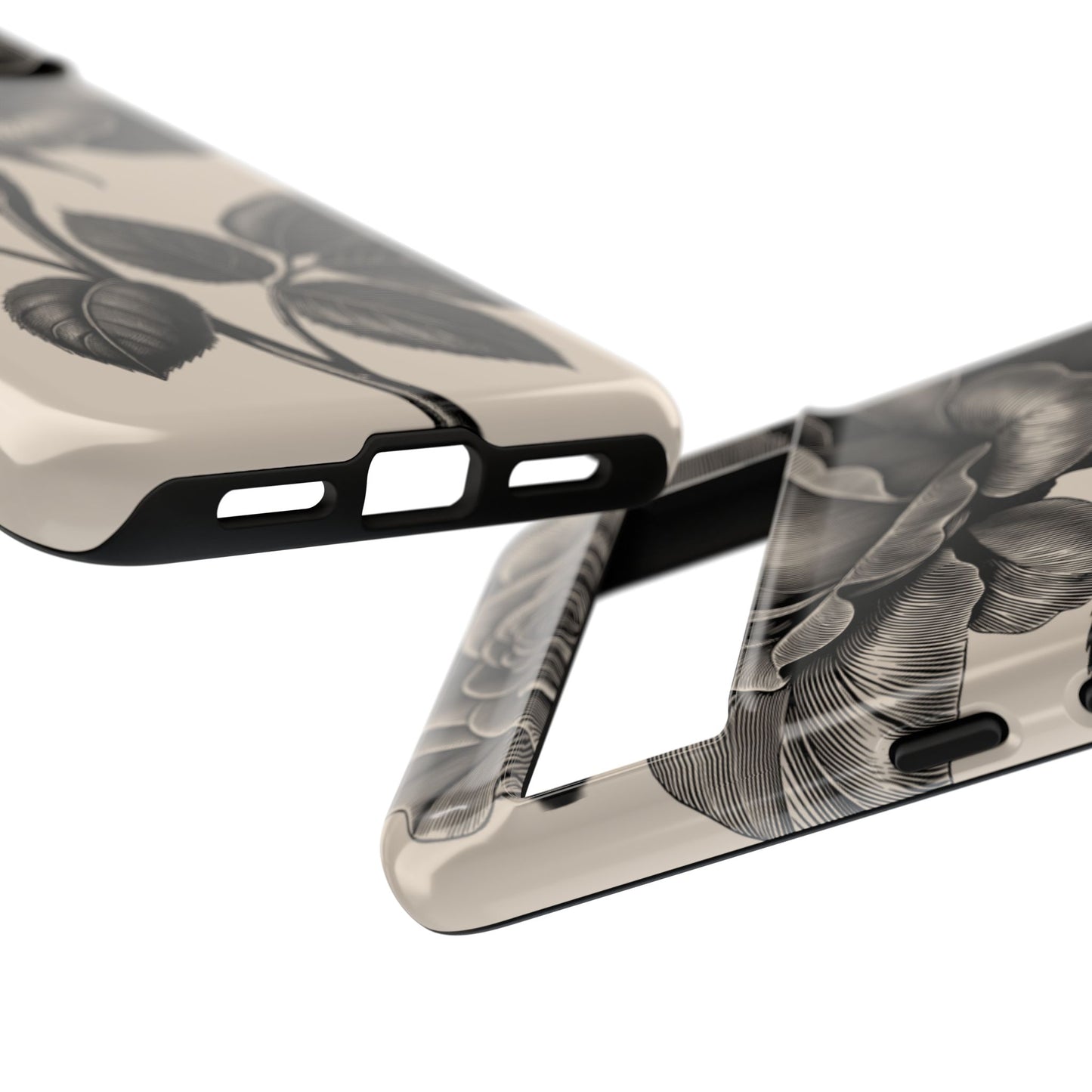 Black Rose Phone Case, Tough Cases with Floral Design, Elegant Tech Accessory, Gift for Flower Lovers, Stylish Protection