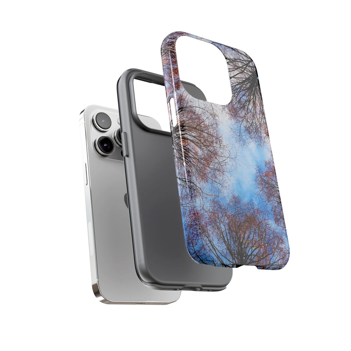 Skyward Trees Phone Case — Nature Forest Canopy Protective Tough Case