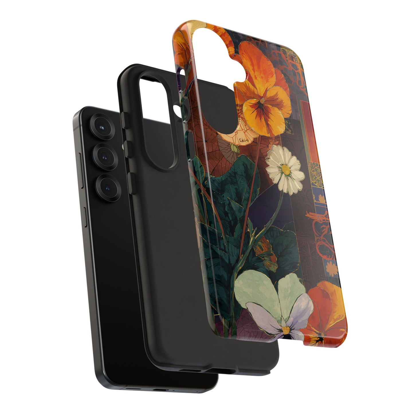 Floral Pansy Tough Phone Case — Vintage Botanical Protection
