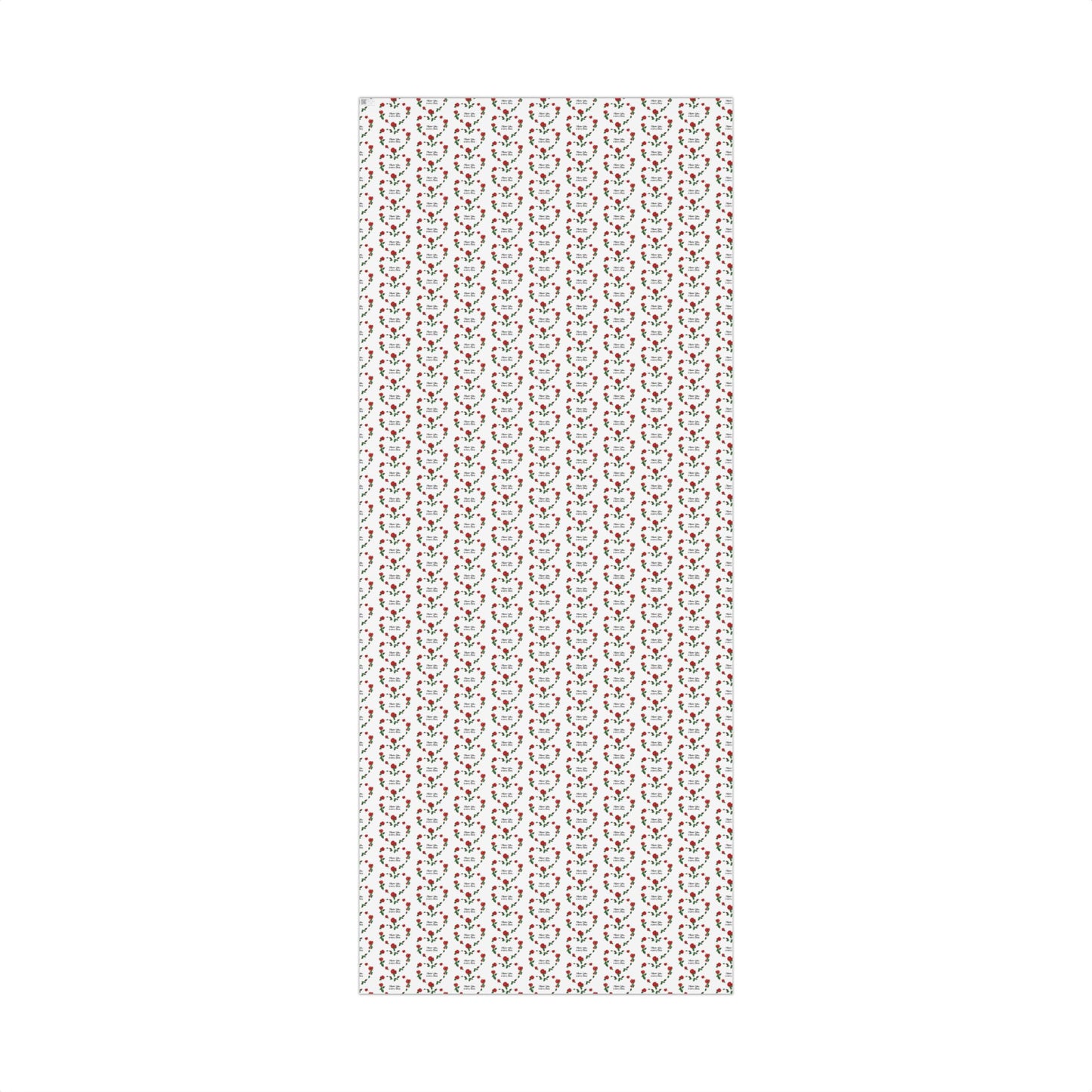 Floral Heart Gift Wrap Paper – 'Mother, Love, Happy Day' Rose Pattern Wrapping Paper (Holiday & Mother's Day)