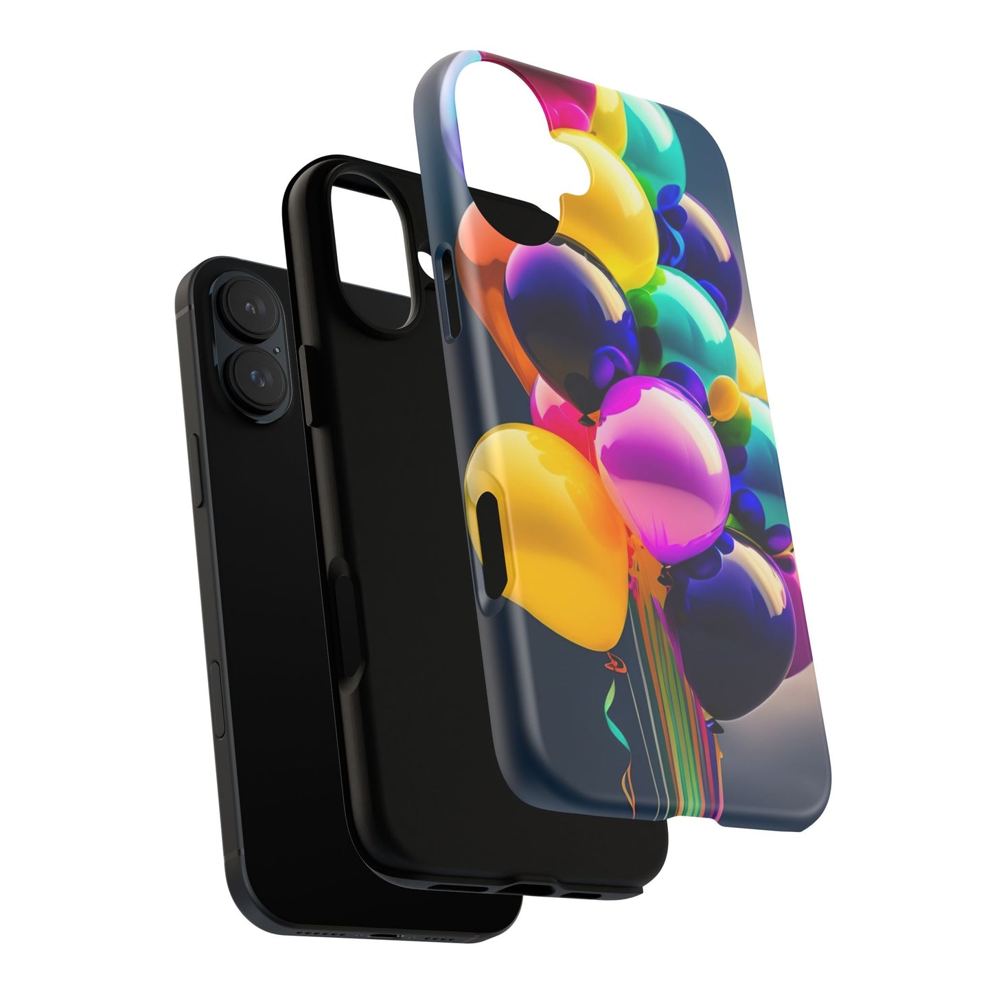 Colorful Balloon Tough Phone Case — Vibrant Party Balloons Protective Cover